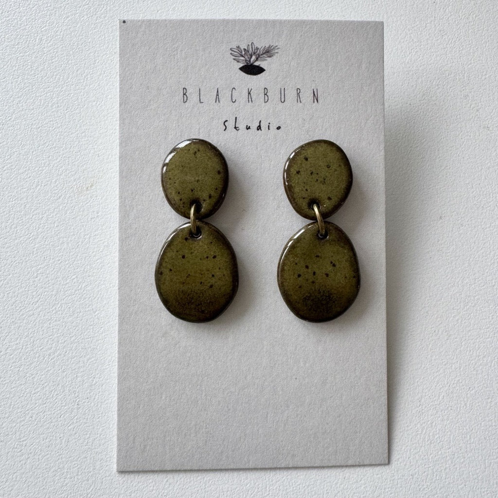 Ceramic earrings Double Drop – Craft Design Canberra - Main Image